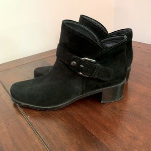 Stuart Weitzman suede ankle buckle boots/booties